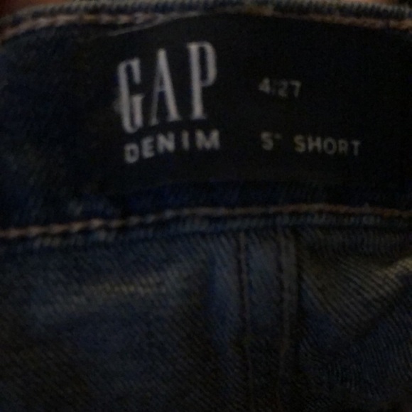 Gap 5" Mid Rise Denim Shorts Jorts 4/27 Medium Indigo Festival Distressed - Picture 4 of 4